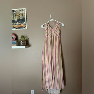 Striped Halter Maxi Sundress